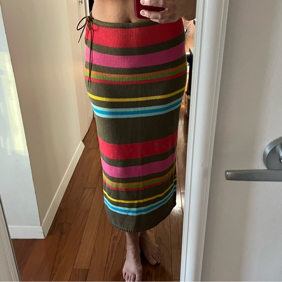Castelbajac Dresses & Skirts - Vintage Castelbajac Paradisiac Skirt Cotton Sweater Knit Stripe Multi Color SM